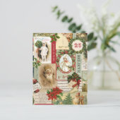 VINTAGE CHRISTMAS COLLAGE FEESTDAGENKAART (Staand voorkant)