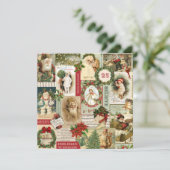 VINTAGE CHRISTMAS COLLAGE FEESTDAGENKAART (Staand voorkant)