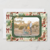 Vintage Christmas Collage ingelijst Foto Feestdagenkaart (Voorkant)