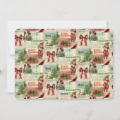 Vintage Christmas Collage ingelijst Foto Feestdagenkaart (Achterkant)