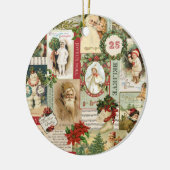 VINTAGE CHRISTMAS COLLAGE KERAMISCH ORNAMENT (Links)