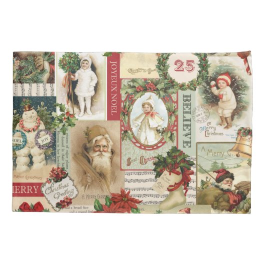VINTAGE CHRISTMAS COLLAGE KUSSENSLOOP (Achterkant-Links)