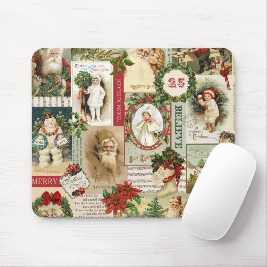 VINTAGE CHRISTMAS COLLAGE MUISMAT (Met muis)