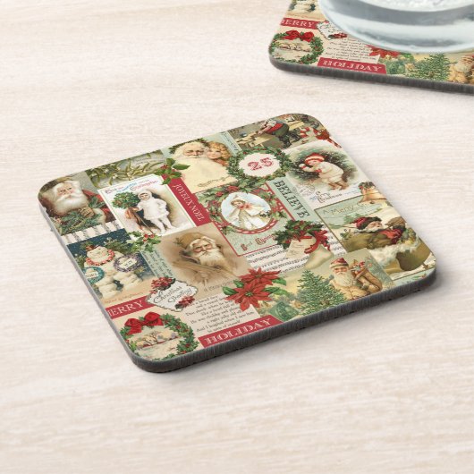 VINTAGE CHRISTMAS COLLAGE ONDERZETTER (Linkerzijde)