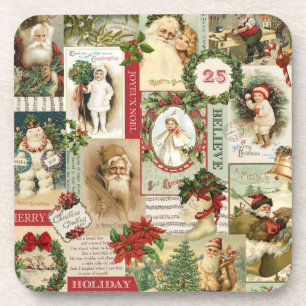VINTAGE CHRISTMAS COLLAGE ONDERZETTER