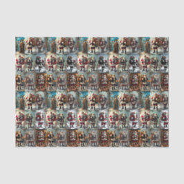 Vintage Christmas Collage | Retro Holiday Tissuepapier