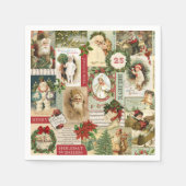 VINTAGE CHRISTMAS COLLAGE SERVETTEN (Voorkant)