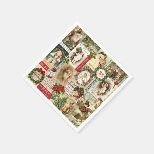 VINTAGE CHRISTMAS COLLAGE SERVETTEN (Hoek)