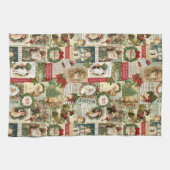 VINTAGE CHRISTMAS COLLAGE THEEDOEK (Horizontaal)