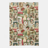 VINTAGE CHRISTMAS COLLAGE THEEDOEK (Verticaal)