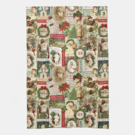 VINTAGE CHRISTMAS COLLAGE THEEDOEK
