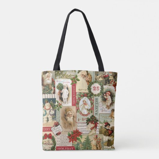 VINTAGE CHRISTMAS COLLAGE TOTE BAG (Achterkant)
