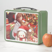 Vintage Christmas Cookie Tin, Xmas Lunch Box (In situ)