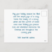 Vintage Christmas Cottage Postzegel Feestdagenkaart (Achterkant)