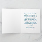 Vintage Christmas Cottage Postzegel Kaart (Binnen)