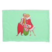 VINTAGE CHRISTMAS COUPLE PILLOWCASES KUSSENSLOOP (Voorkant)
