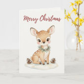 Vintage Christmas Deer Card – Tradition Treasures  Kaart (Gele Bloem)