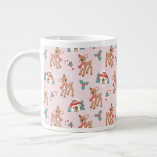 Vintage Christmas Deer en Mushroom huizen patroon Grote Koffiekop