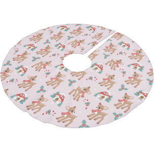 Vintage Christmas Deer en Mushroom huizen patroon Kerstboom Rok