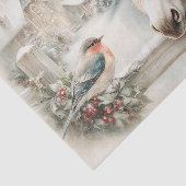 Vintage Christmas Donkey And Robin Decoupage Tissuepapier (Detail)