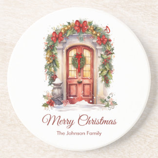 Vintage Christmas Door Coaster Zandsteen Onderzetter