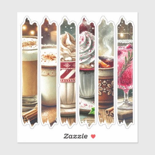 Vintage Christmas Drinken Washi Tape Scrapbook Sticker (Vel)