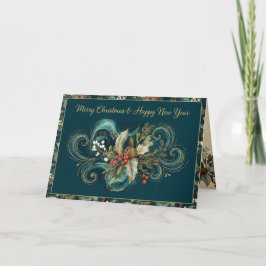 Vintage Christmas Elegant Sparkle Feestdagen Kaart
