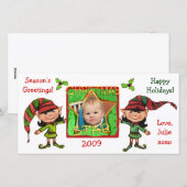 Vintage Christmas Elves Fotokaart Feestdagenkaart (Voorkant / Achterkant)