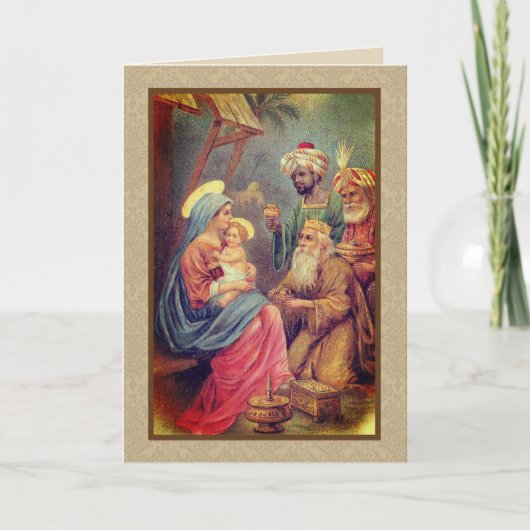 Vintage Christmas Epiphany Three Kings Feestdagen Kaart (Voorkant)