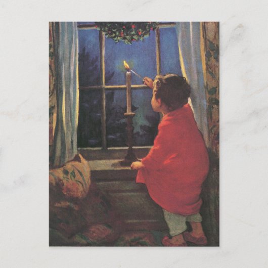 Vintage Christmas Eve by Jessie Willcox Smith Feestdagenkaart (Voorkant)