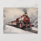 Vintage Christmas Express trein Feestdagenkaart (Voorkant)