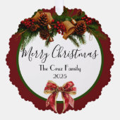 Vintage Christmas Family Paper Ornament Card Kaart (Voorkant)