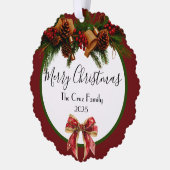 Vintage Christmas Family Paper Ornament Card Kaart (Links)