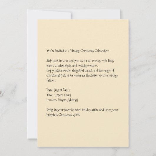 Vintage Christmas Fashion Arcade Feestdagenkaart (Achterkant)