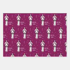 Vintage Christmas Fashion Inpakpapier Vel