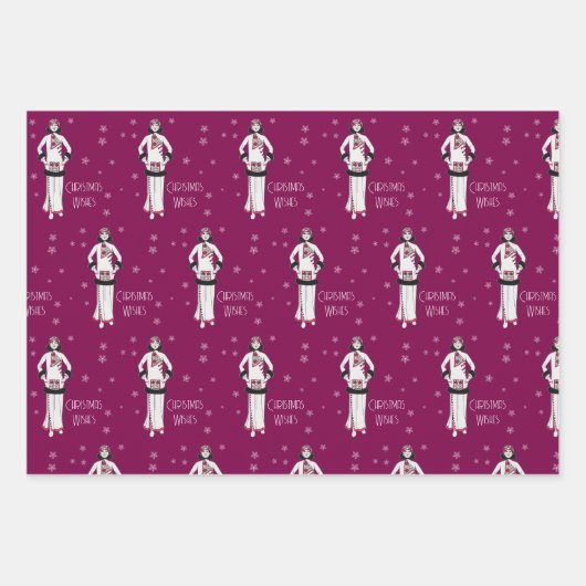 Vintage Christmas Fashion Inpakpapier Vel (Voorkant 3)