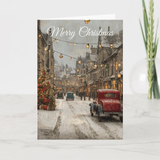 Vintage Christmas Feestdagen Kaart (Voorkant)