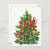 Vintage Christmas Feestdagenkaart (Voorkant / Achterkant)