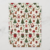 Vintage Christmas Flat Invitation Kaart (Voorkant / Achterkant)