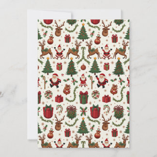 Vintage Christmas Flat Invitation Kaart