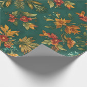 Vintage Christmas Floral Seamless Wrapping Paper Cadeaupapier (Hoek)
