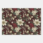 Vintage Christmas Florals Inpakpapier Vel (Voorkant 3)