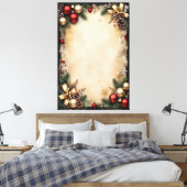Vintage Christmas Frame Canvas Afdruk (Insitu (Slaapkamer))