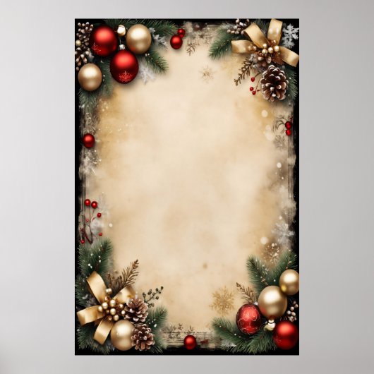 Vintage Christmas Frame Poster (Voorkant)