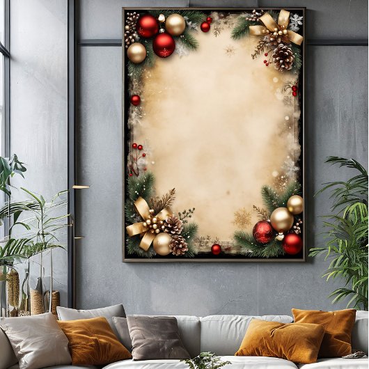 Vintage Christmas Frame Poster
