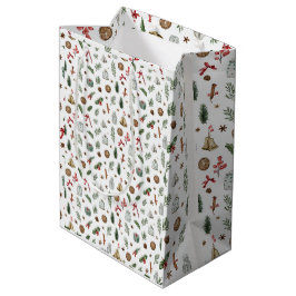 Vintage Christmas Gift Bag Medium Cadeauzakje