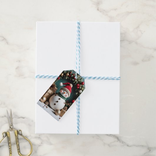 Vintage Christmas - Gift Tag Cadeaulabel (Met Touw)