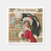 Vintage Christmas Girl Vakantiepapier servetten (Voorkant)