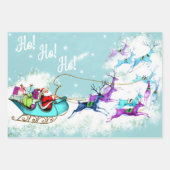 Vintage Christmas Glittering Pastel Reindeer Inpakpapier Vel (Voorkant 2)