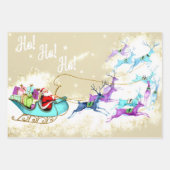 Vintage Christmas Glittering Pastel Reindeer Inpakpapier Vel (Voorkant)